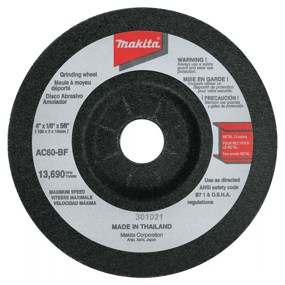 4" 60 Grit Flex Grinding Wheel, Aluminum Oxide (10/Pack)