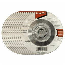 4-1/2" 24 Grit Hubbed Grinding Wheel, Aluminum Oxide (10/Pack)