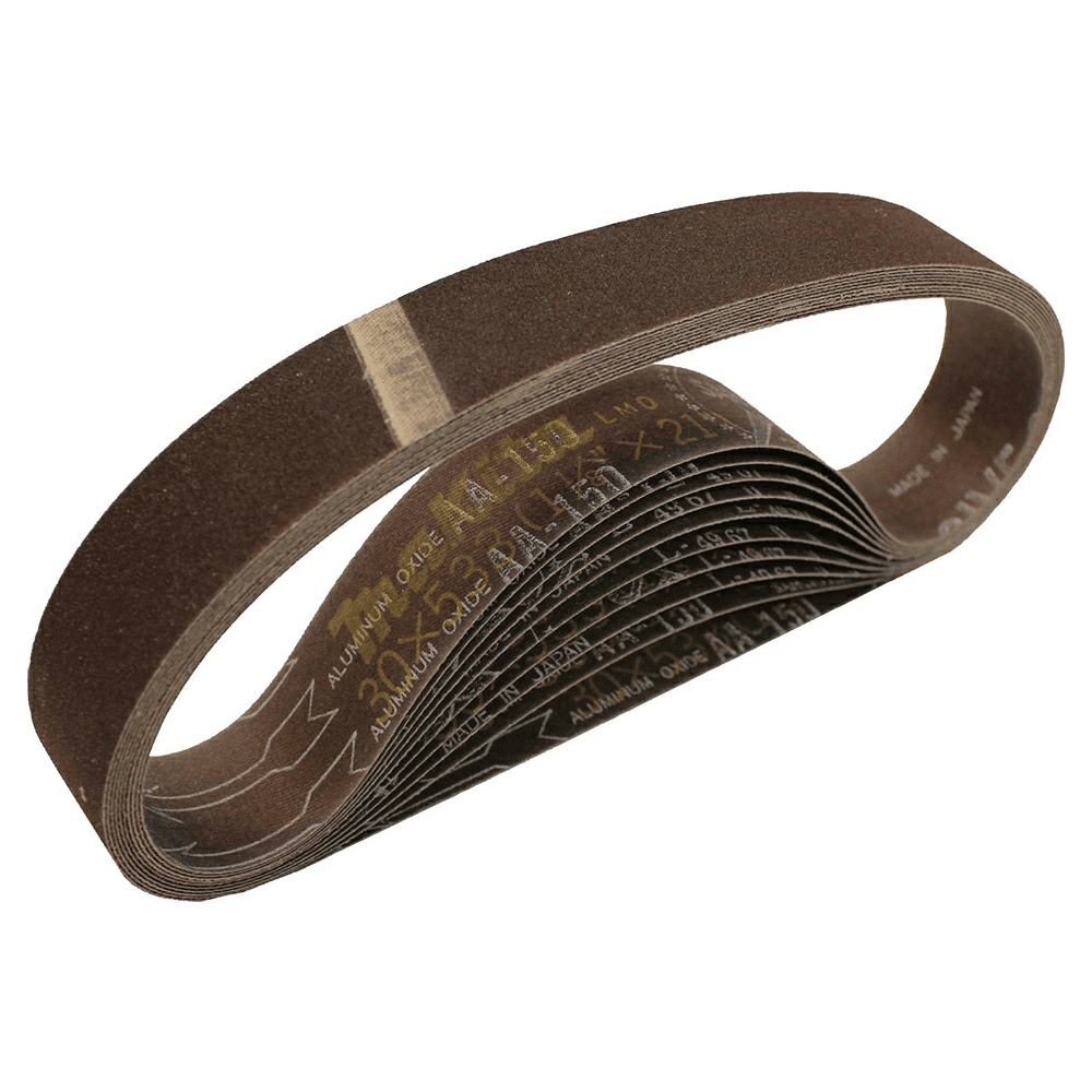 1-1/8" x 21" 150 Grit Abrasive Belt, Aluminum Oxide (10/Pack)