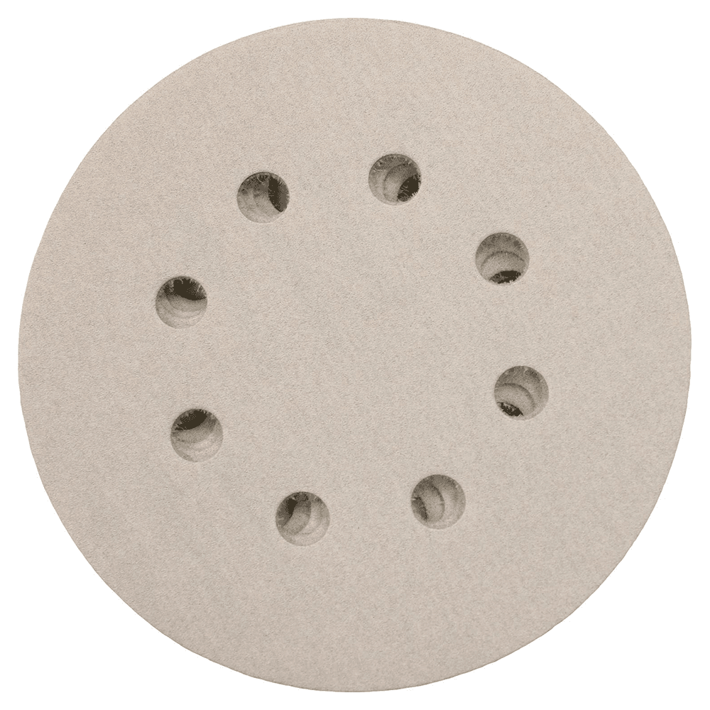 5" Hook/Loop 320 Grit Abrasive 8 Holes Sanding Disc, Aluminum Oxide on Paper (5/Pack)