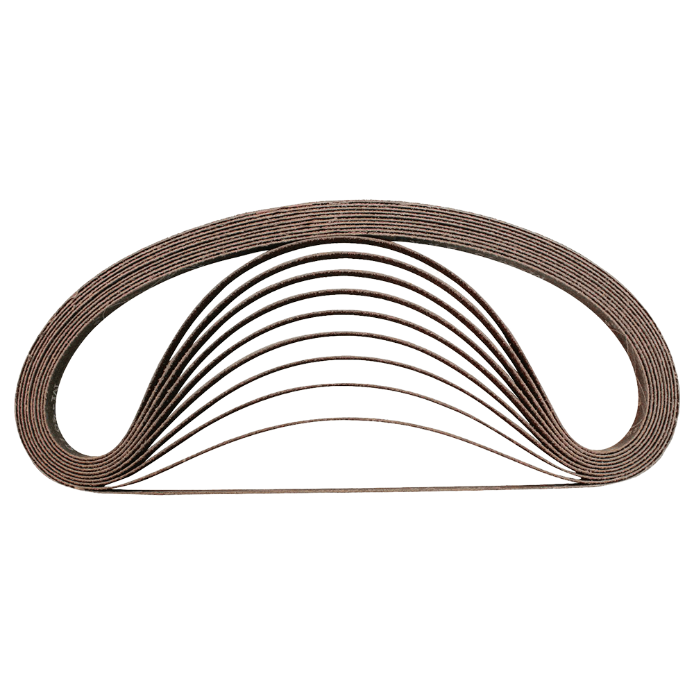 3/8" x 21" 100 Grit Abrasive Belt, Aluminum Oxide (10/Box)