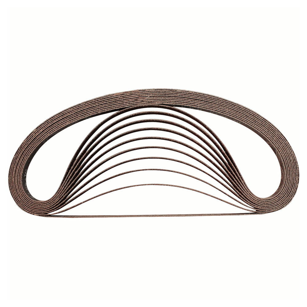 1/2" x 21" 80 Grit Abrasive Belt, Aluminum Oxide (10/Pack)