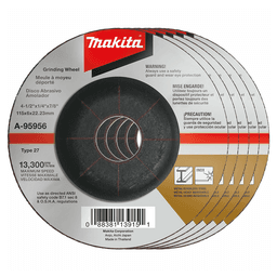 4-1/2" Inox 36 Grit Grinding Wheel, Aluminum Oxide (5/Pack)