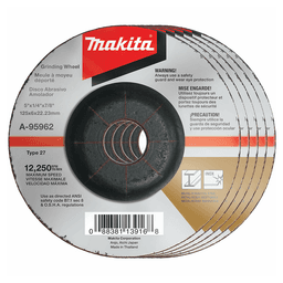 5" Inox 36 Grit Grinding Wheel, Aluminum Oxide (5/Pack)