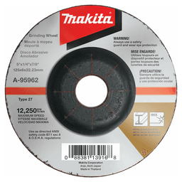 5" Inox 36 Grit Grinding Wheel, Aluminum Oxide