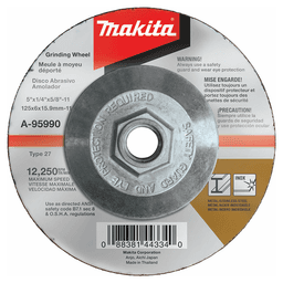 5" Hubbed Inox 36 Grit Grinding Wheel, Aluminum Oxide