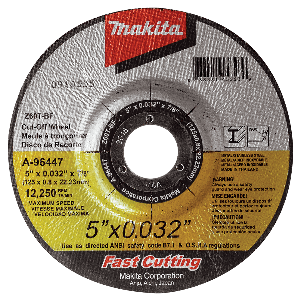 5" 60 Grit Depressed Center Ultra Thin Cut-Off Wheel, Zirconia Aluminum (25/Pack)