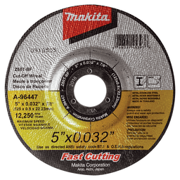 5" 60 Grit Depressed Center Ultra Thin Cut-Off Wheel, Zirconia Aluminum (25/Pack)