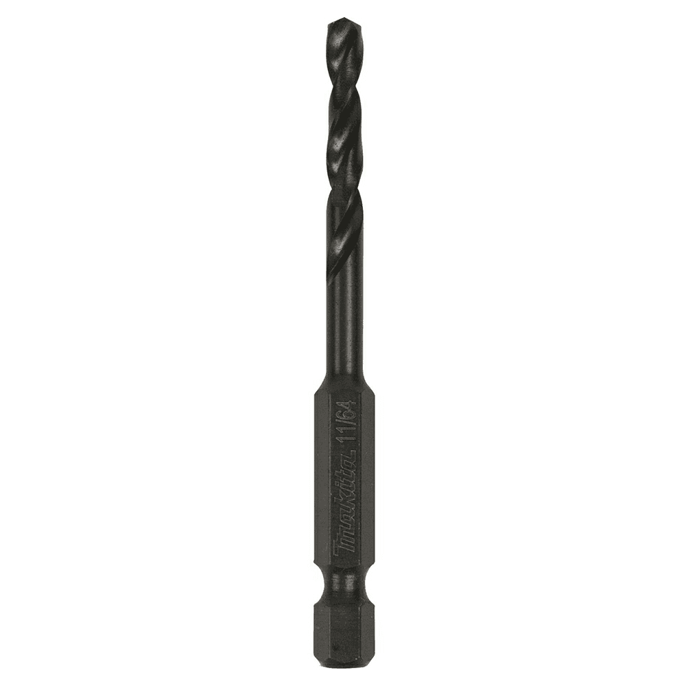 11/64" x 2-15/16" Black Oxide Drill Bit, 1/4" Shank