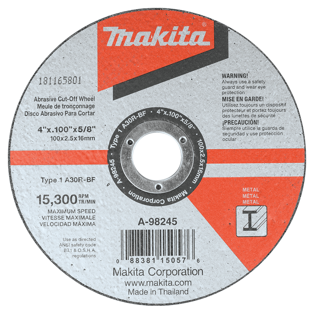 4" 30 Grit Cut-off Wheel, Aluminum Oxide