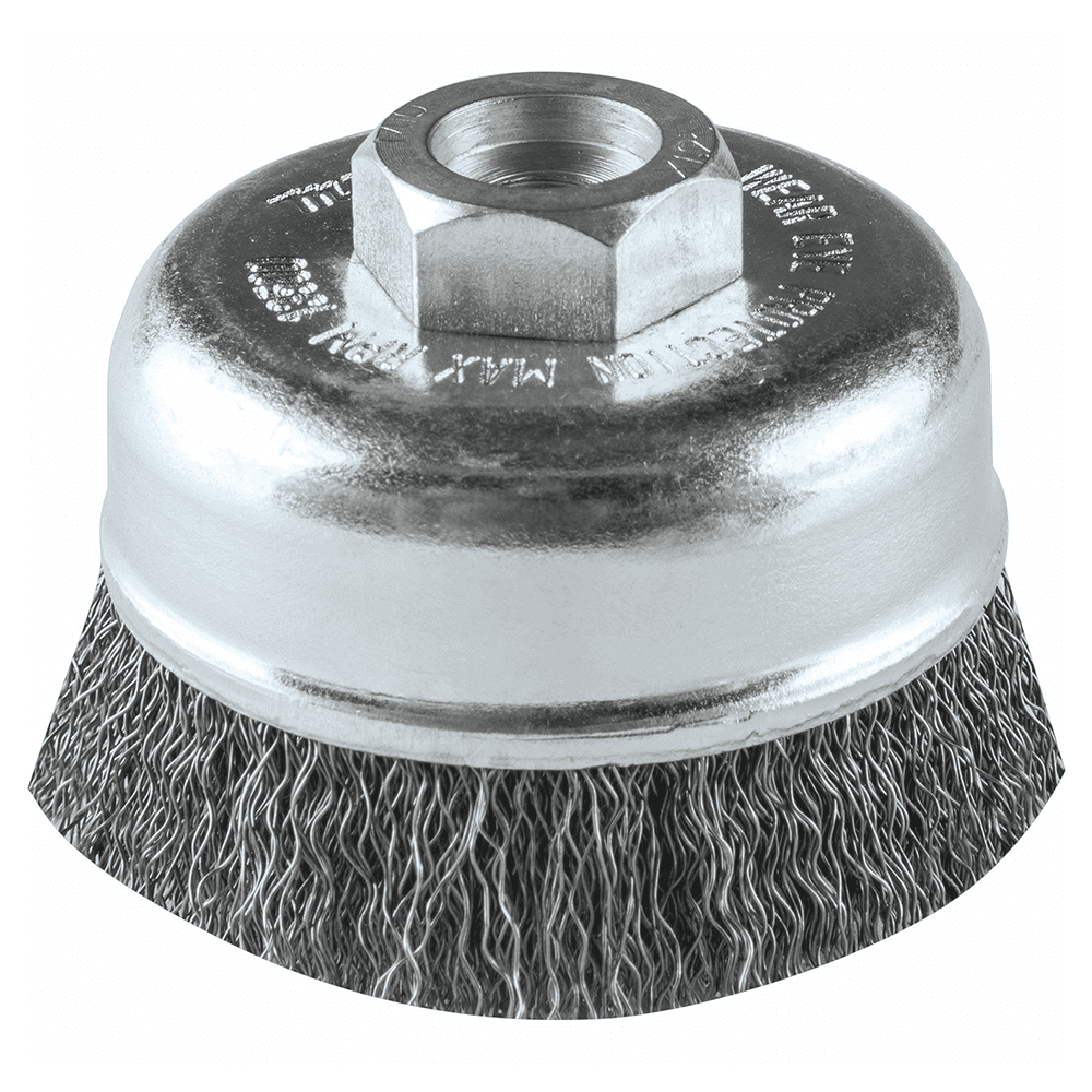 3" Crimped Wire Cup Brush, M10 x 1.25 Arbor Hole