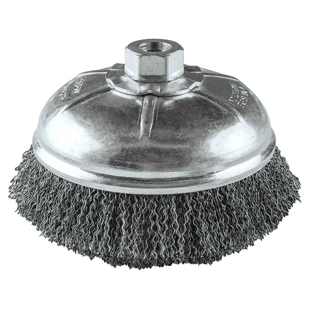 6" Crimped Wire Cup Brush, 5/8"-11" Arbor Hole