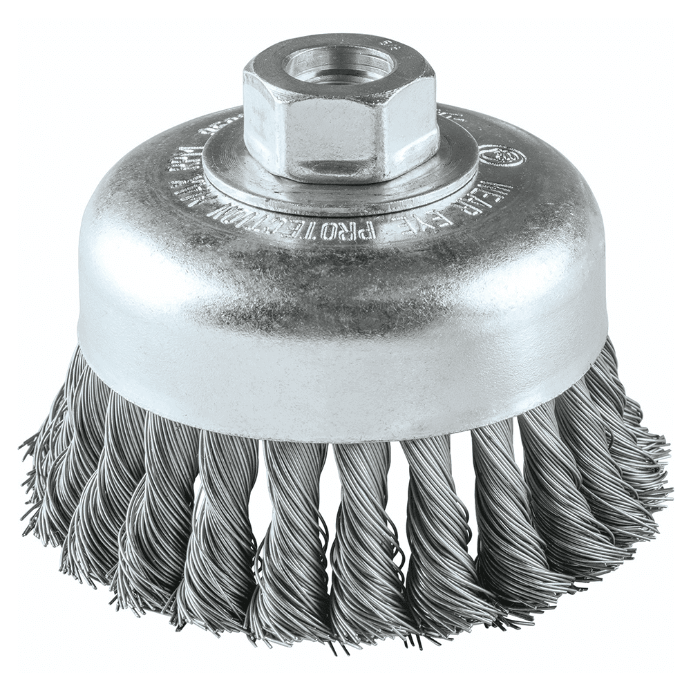 4" Knot Wire Cup Brush, 5/8"-11" Arbor Hole