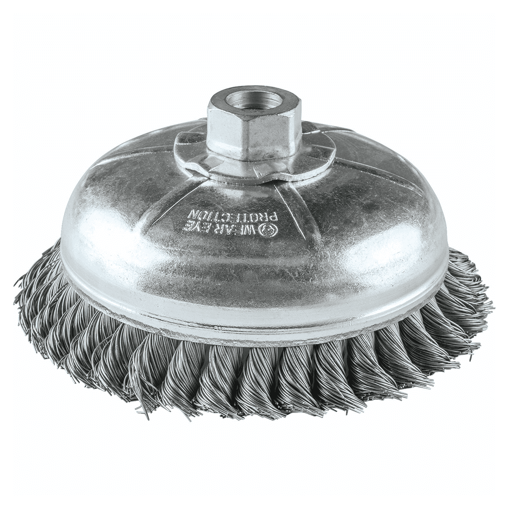 6" Knot Wire Cup Brush, 5/8"-11" Arbor Hole