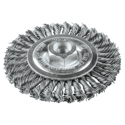4" Stringer Bead Twist Wire Wheel, M10 x 1.25 Arbor Hole