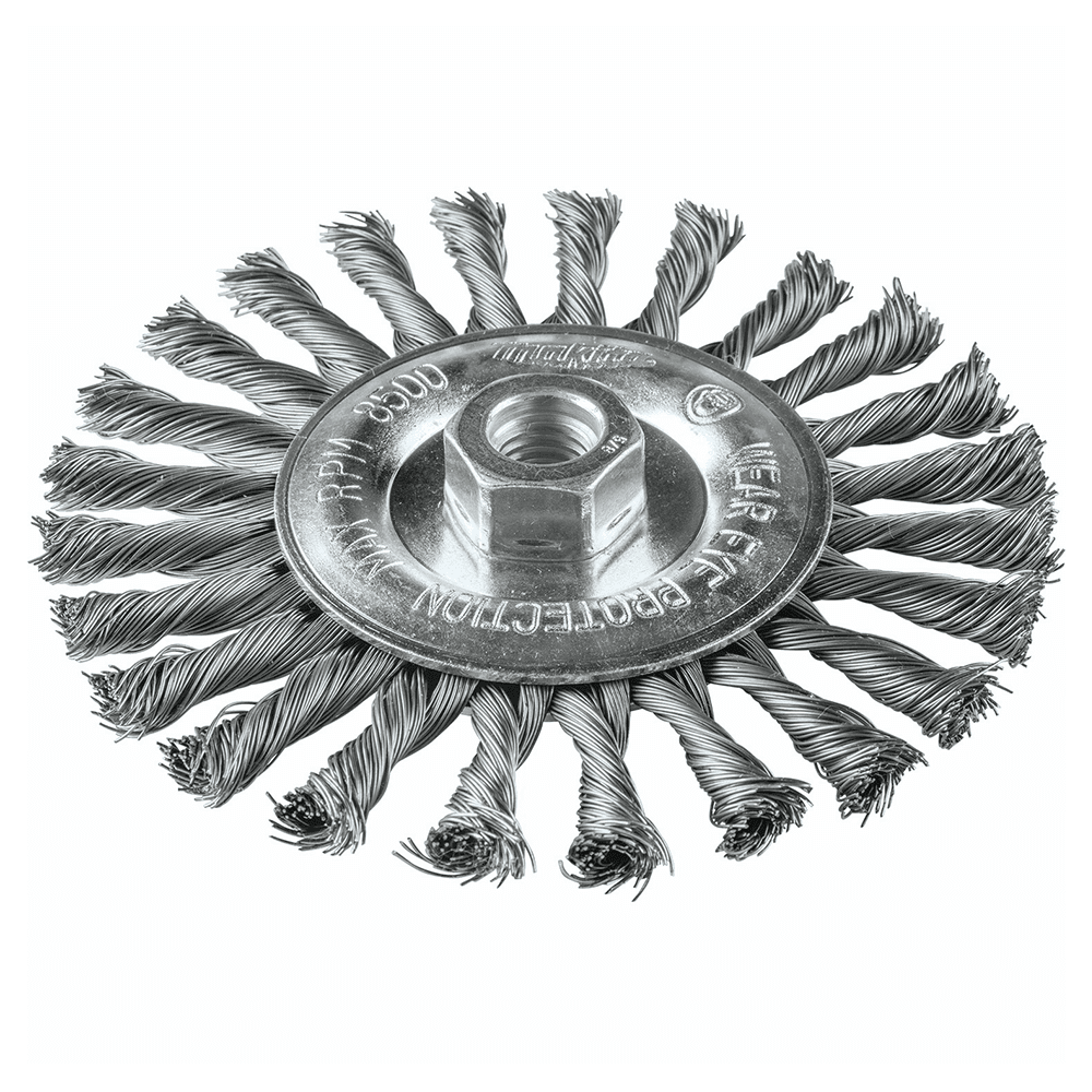 6" Knot Cable Twist Wire Wheel, 5/8"-11" Arbor Hole