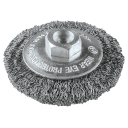 3-3/8" Crimped Wire Bevel Brush, M10 x 1.25 Arbor Hole