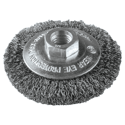3-3/8" Crimped Wire Bevel Brush, 5/8" - 11 Arbor Hole