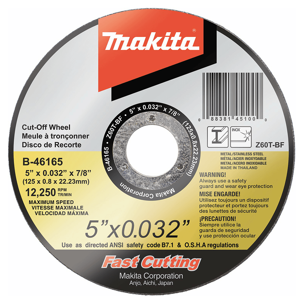 5" 60 Grit Ultra Thin Cut-Off Wheel, Zirconia Aluminum