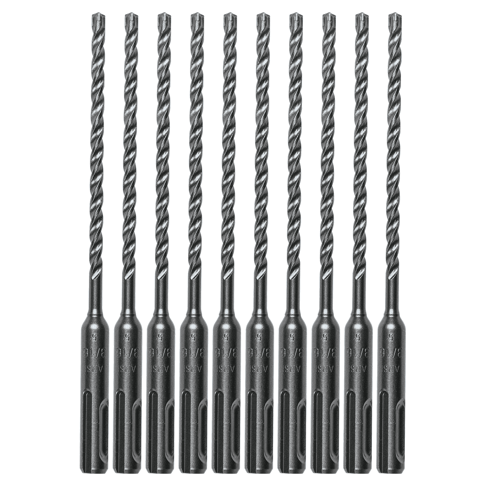 3/16" x 6" 3-Cutter SDS-PLUS Drill Bit (10/Pack)