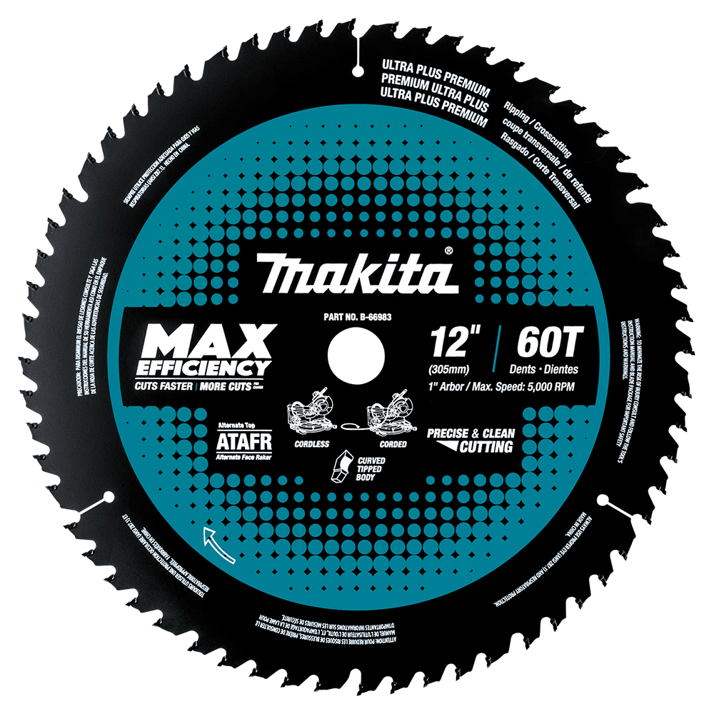 12" x 60 Teeth Carbide-Tipped Max Efficiency Miter Saw Blade