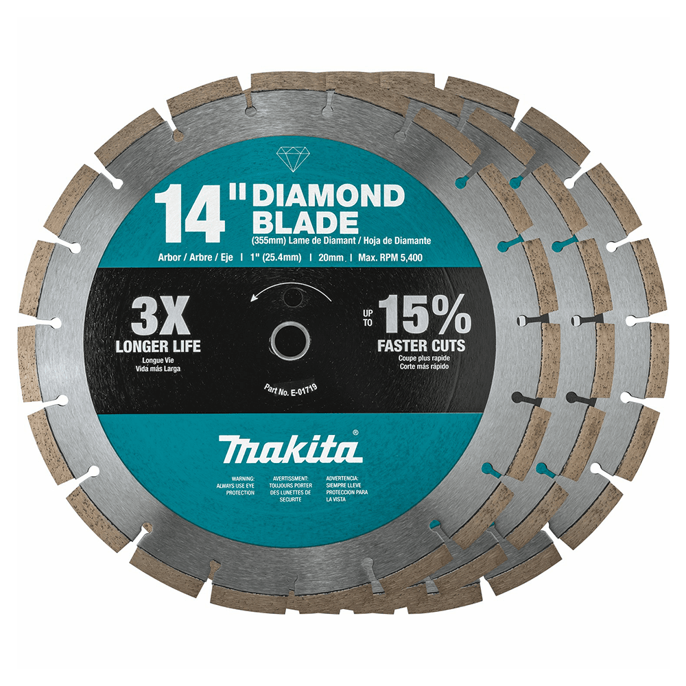 14" Segmented General Purpose Diamond Blade, Contractor (3/Pack)