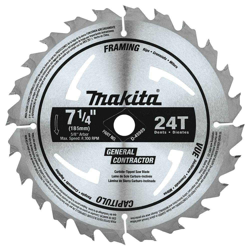 7-1/4" x 24 Teeth Rip/Cross-Cut Circular Saw Blade