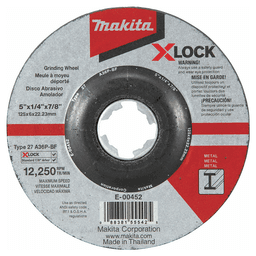 5" X-LOCK Type 27 General Purpose 36 Grit Metal Abrasive Grinding Wheel