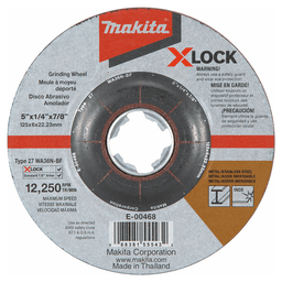 5" X-LOCK Type 27 General Purpose 36 Grit Abrasive Grinding Wheel for Metal/Stainless Steel Grinding