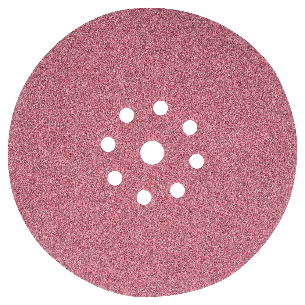 9" Hook/Loop 220 Grit 9 Holes Drywall Sanding Disc, Ceramic on Paper (25/Pack)