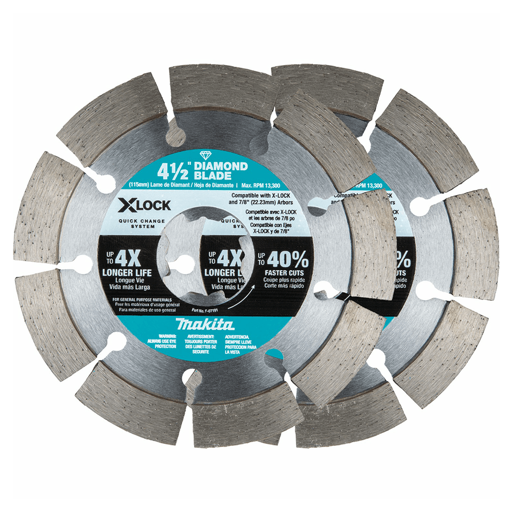 4-1/2" X-Lock Segmented Diamond Blade for Masonry Cutting (2/Pack)