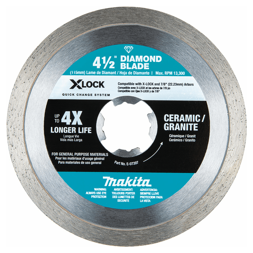 4-1/2" X-Lock Continuous Rim Diamond Blade for Ceramic/Granite Cutting
