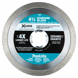 4-1/2" X-Lock Continuous Rim Diamond Blade for Ceramic/Granite Cutting