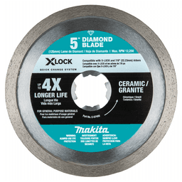 5" X-Lock Continuous Rim Diamond Blade for Ceramic/Granite Cutting