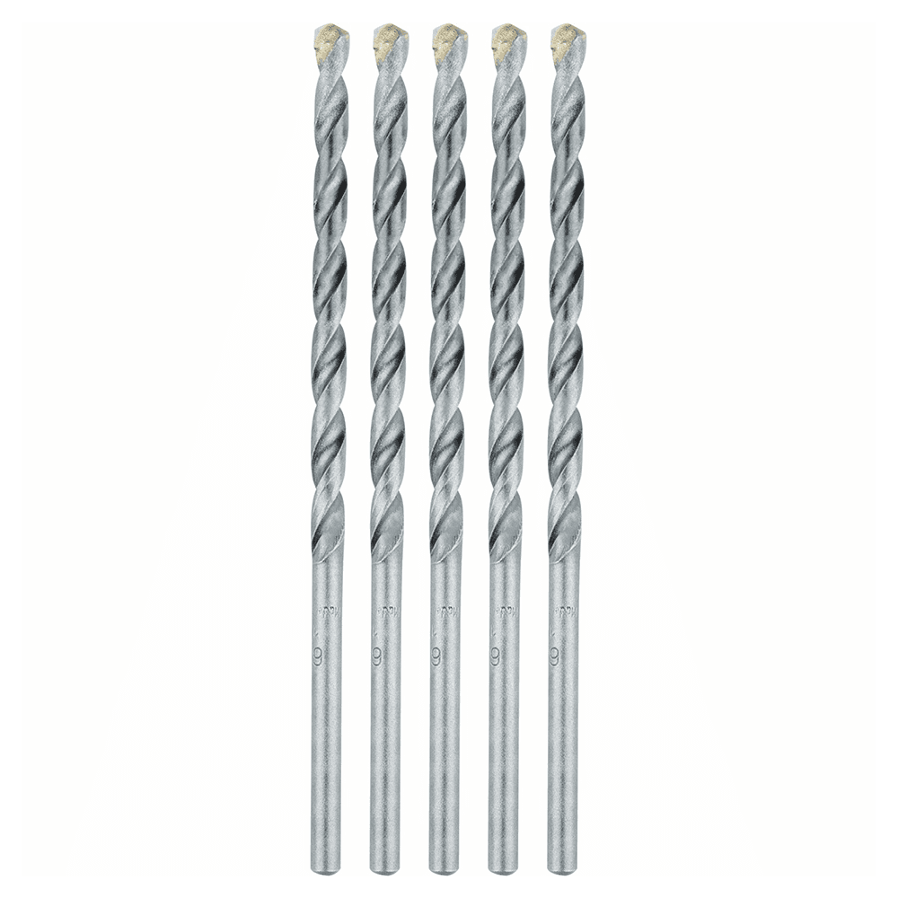 1/4" x 6" Carbide Tipped Percussion Masonry Hammer Drill Bit (5/Pack)
