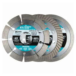 4-1/2" X-Lock 3-Piece Diamond Blade Variety Pack for Masonry Cutting