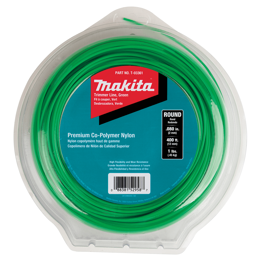 400' x 0.080" Round Trimmer Line, Green