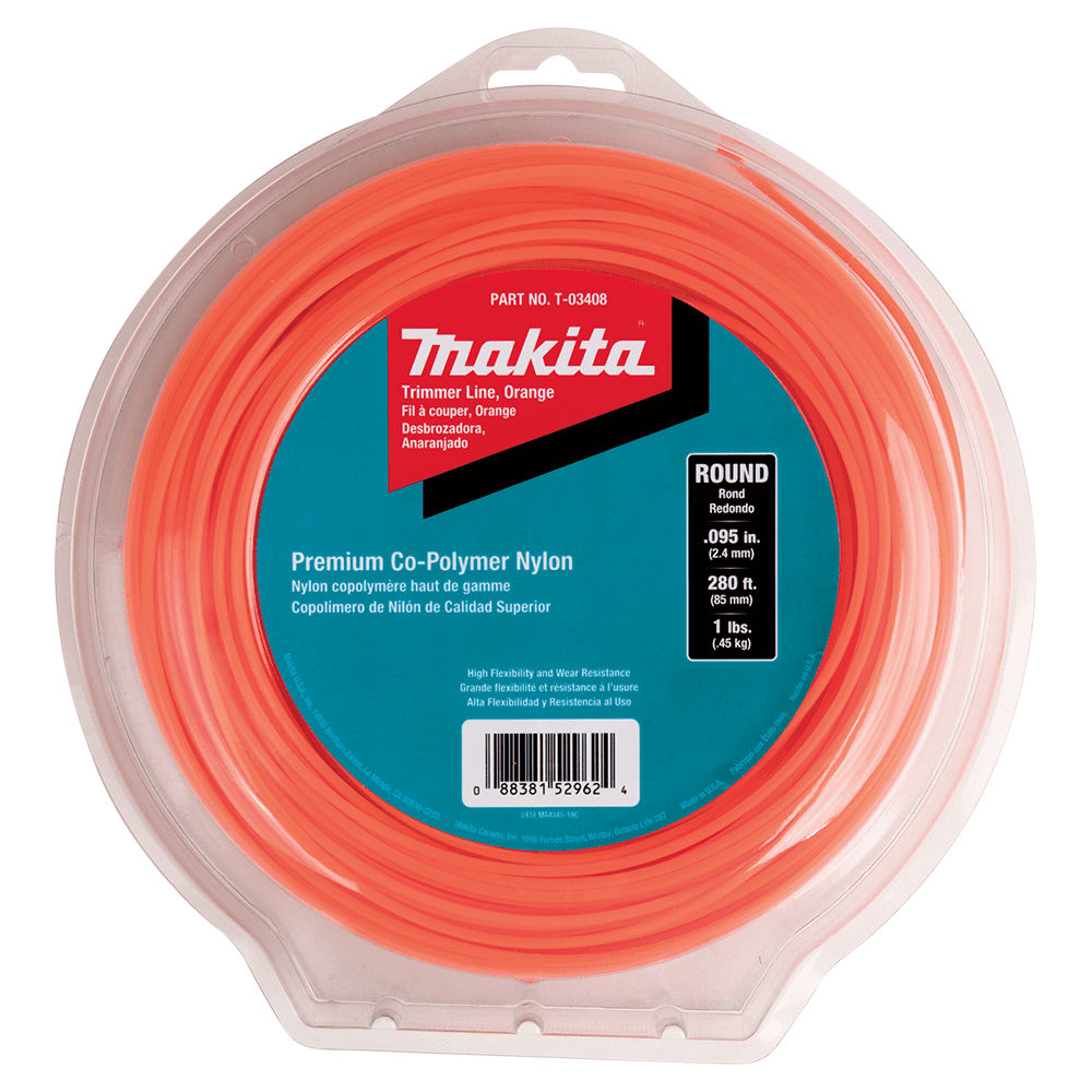 280' x 0.095" Round Trimmer Line, Orange