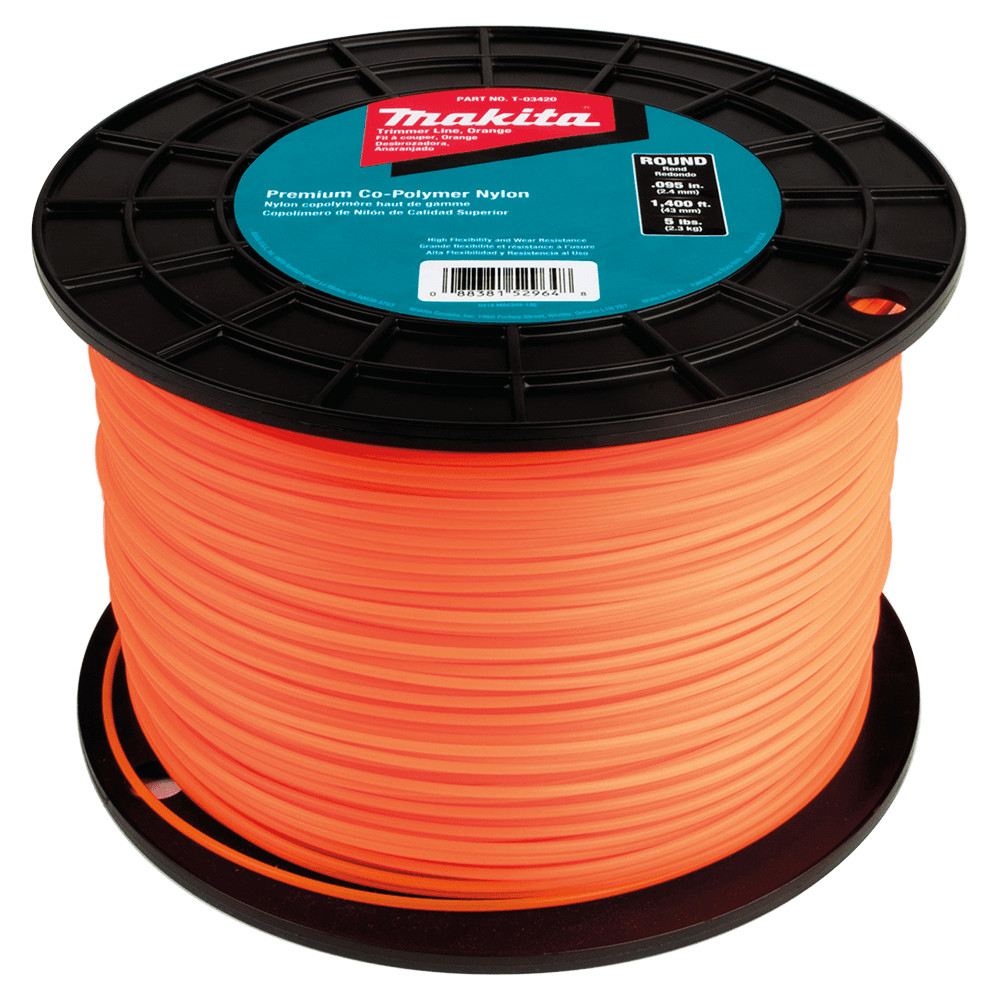1400' x 0.095" Round Trimmer Line, Orange
