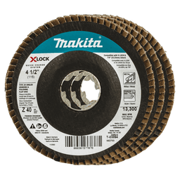 4-1/2" 40 Grit Grinding/Polishing Flap Disc (3/Pack)