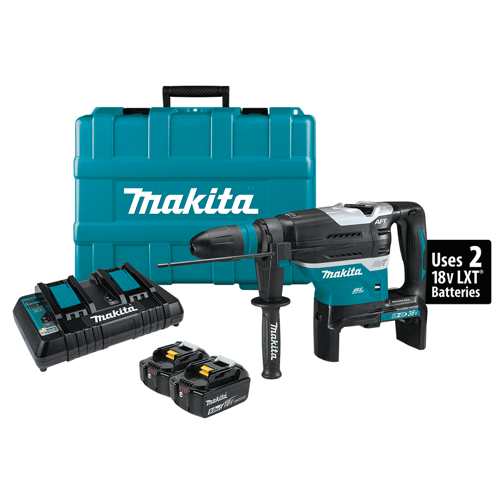 36V LXT Brushless 1-9/16" SDS-MAX Advanced AVT Rotary Hammer Kit with AFT/AWS (5.0Ah)