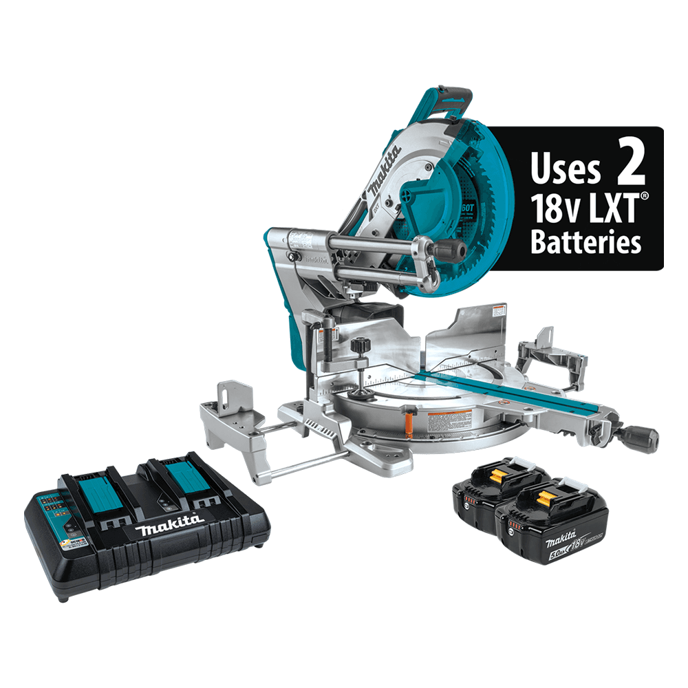 12" Dual-Bevel Sliding Compound Miter Saw with Laser Kit (5.0Ah)