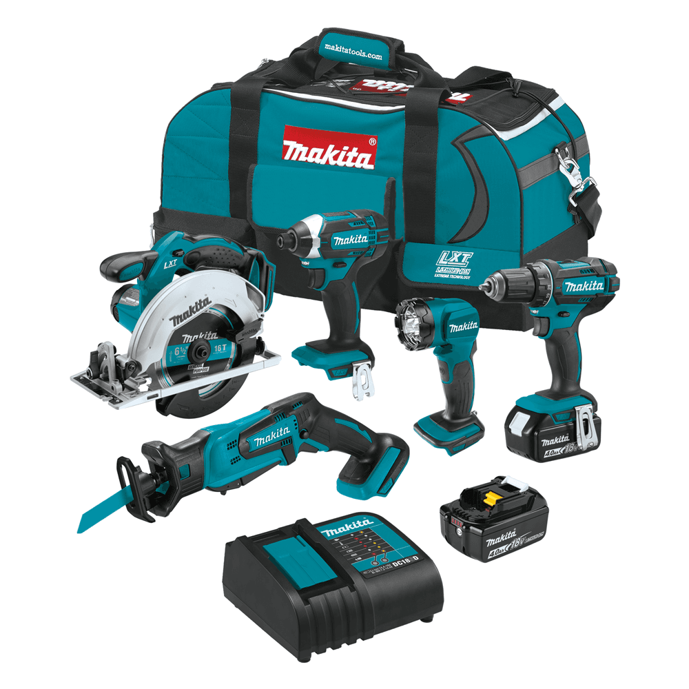 18V LXTÂ® Lithium-Ion Cordless 5 peice Combo Kit with 2 4.0Ah Batteries and Charger