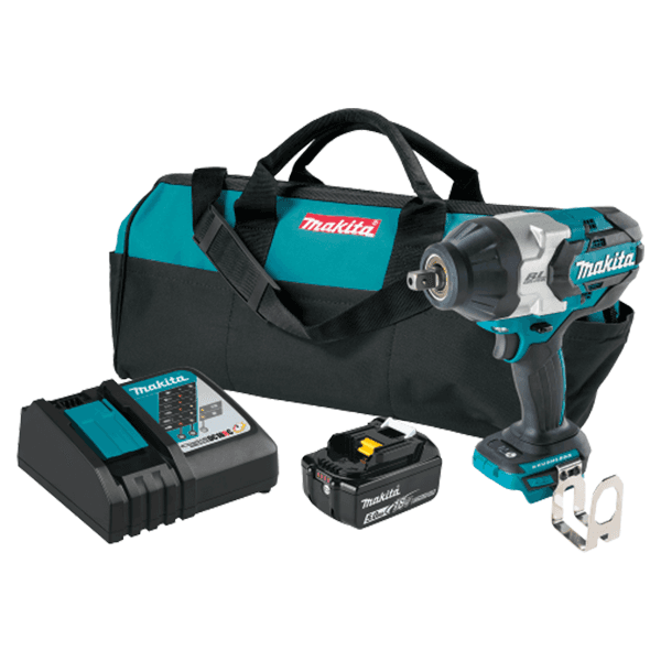 18V LXT Lithium-Ion Brushless Cordless 3-Speed 1/2" Square Drive Impact Wrench Kit with Detent Anvil (5.0Ah)