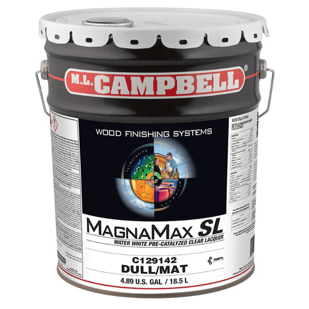 MagnaMax® SL Pre-Catalyzed Clear Lacquer, Dull, 5 Gallon Pail