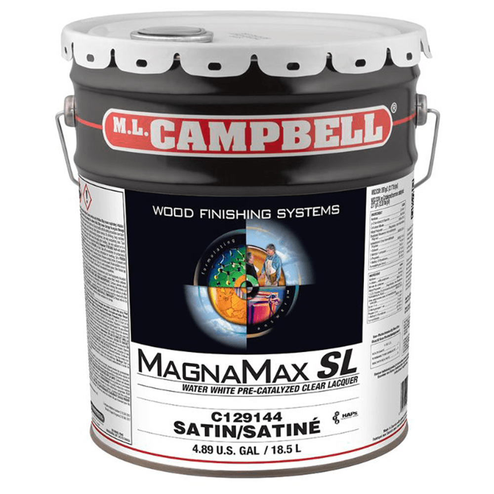 MagnaMax® SL Pre-Catalyzed Clear Lacquer, Satin, 5 Gallon Pail