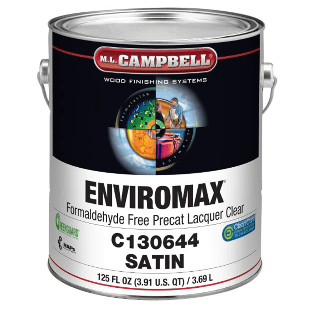 EnviroMax™ Formaldehyde Free Pre-Catalyst Clear Lacquer, Satin, 1 Gallon