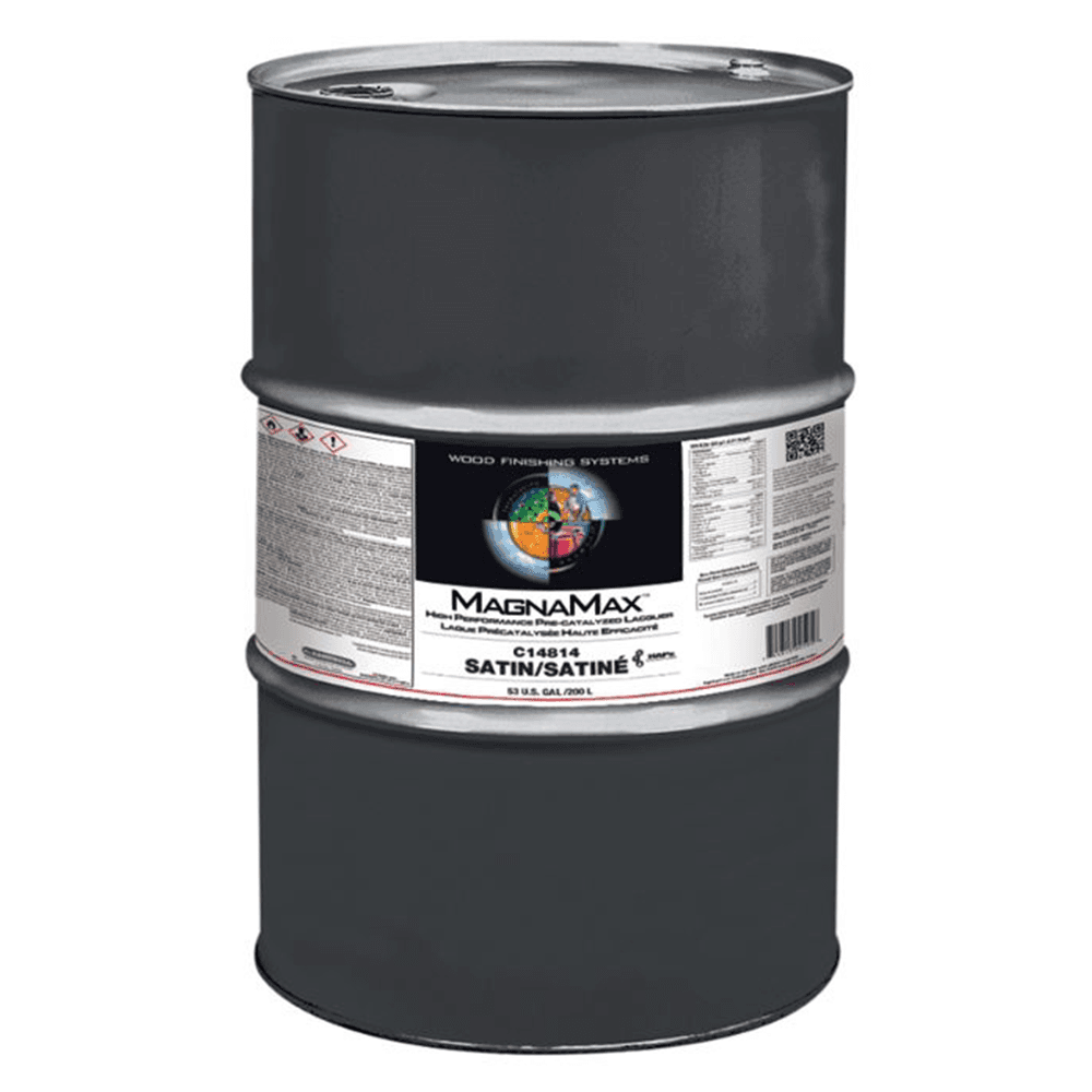 MagnaMax® High Performance Pre-Catalyzed Clear Lacquer, Satin, 53 Gallon Drum