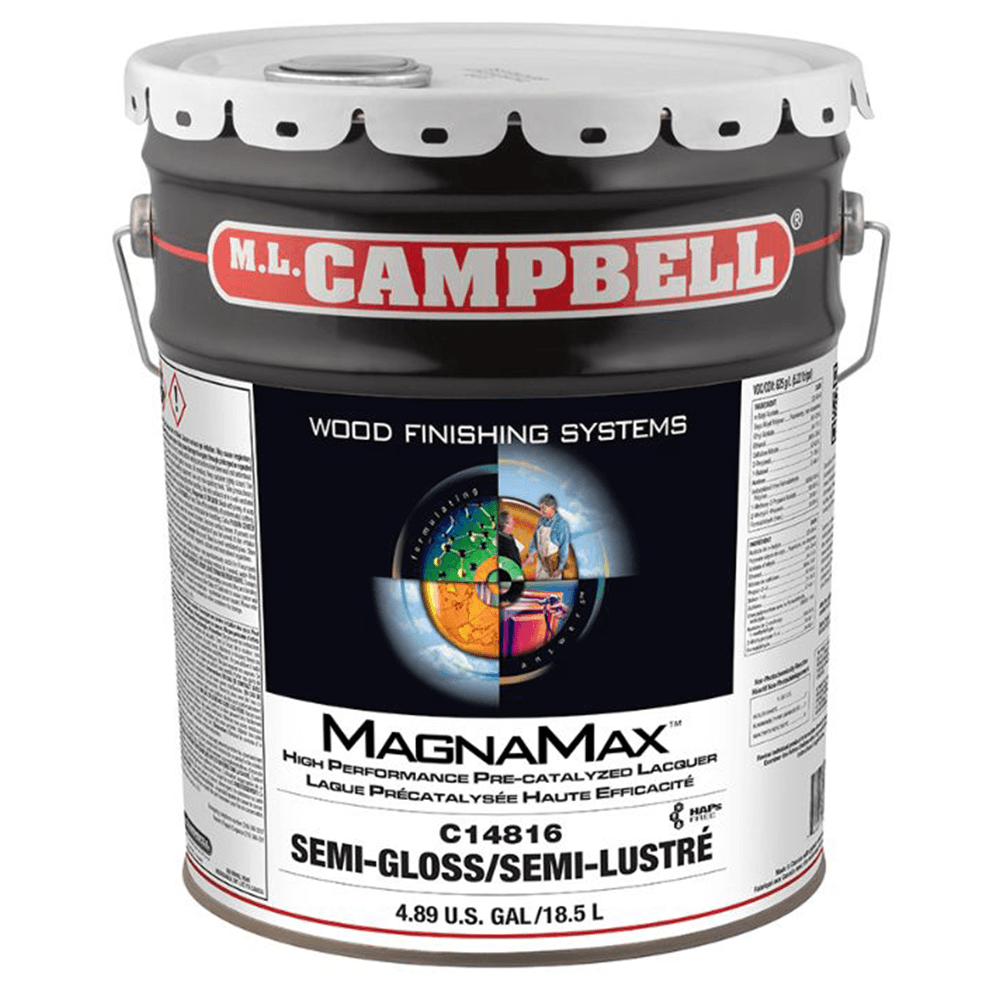 MagnaMax® High Performance Pre-Catalyzed Clear Lacquer, Semi-Gloss, 5 Gallon Pail