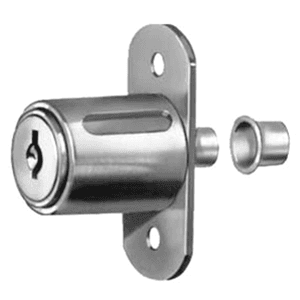 8040 Disc Tumbler Sliding Door Lock, Bright Nickel, Keyed to C415A Key